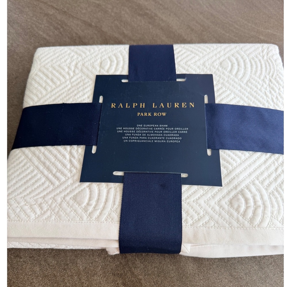 Ralph Lauren Park Row Elysia European Sham Chic Cream Matelasse Cotton 26x26 NEW